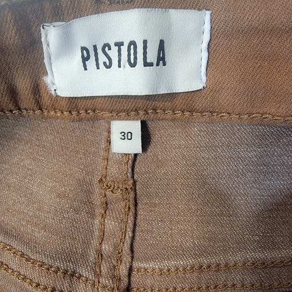 PISTOLA ALINE High Rise Skinny in Coated Cognac Pants/Jeans size 30-in - Picture 4 of 12